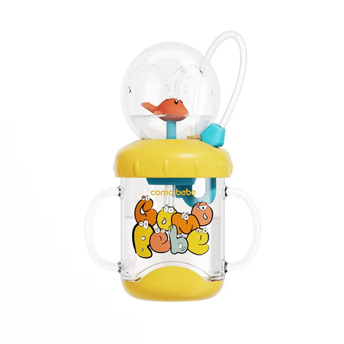 Children's water cup, whale fountain straw cup, kindergarten home fun drinking cup