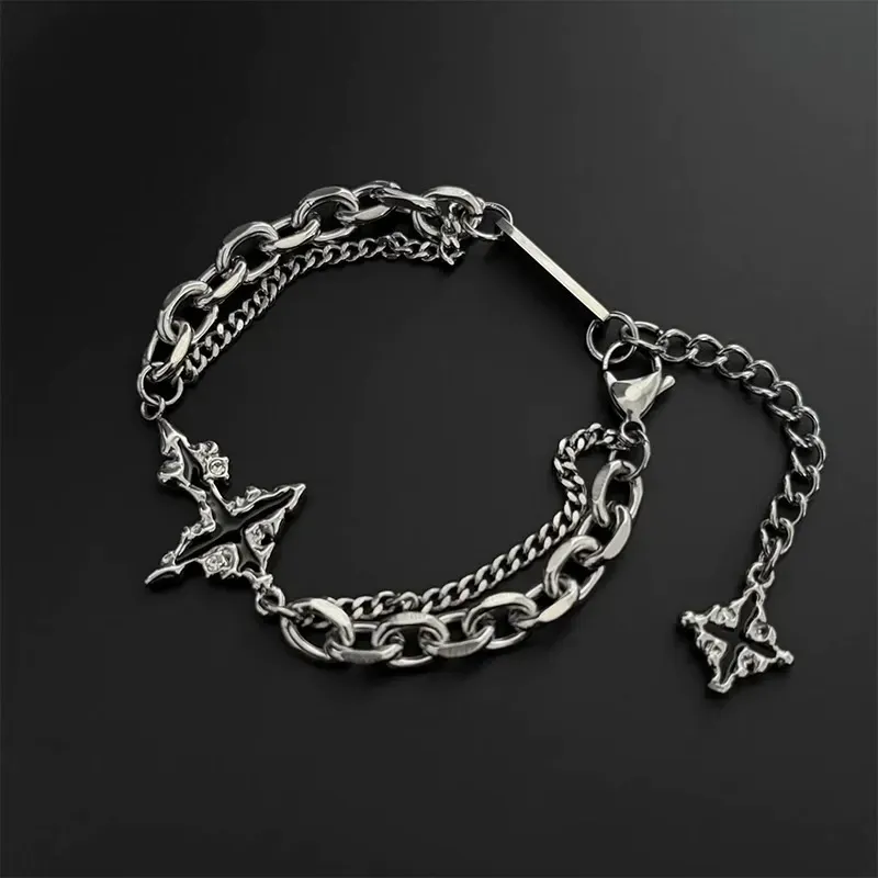 Men's dark cross bracelet American style titanium steel men's trendy