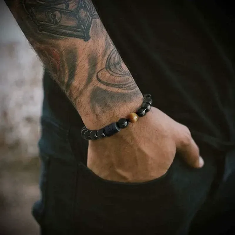 Natural yellow tiger eye stone bead bracelet, elastic bracelet hot sale
