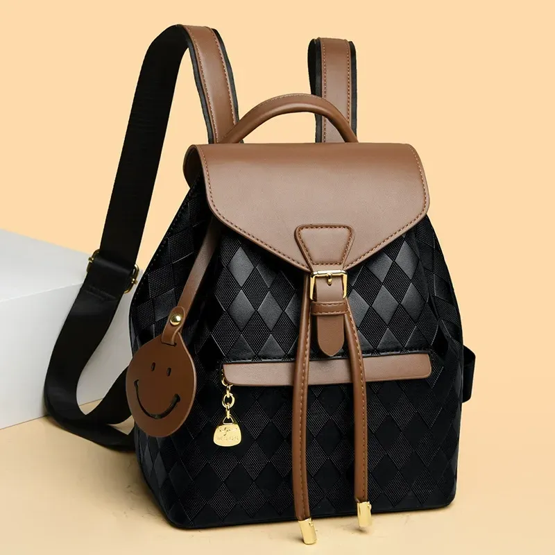 Backpack women's casual lightweight plaid bag commuting bag travel backpack
