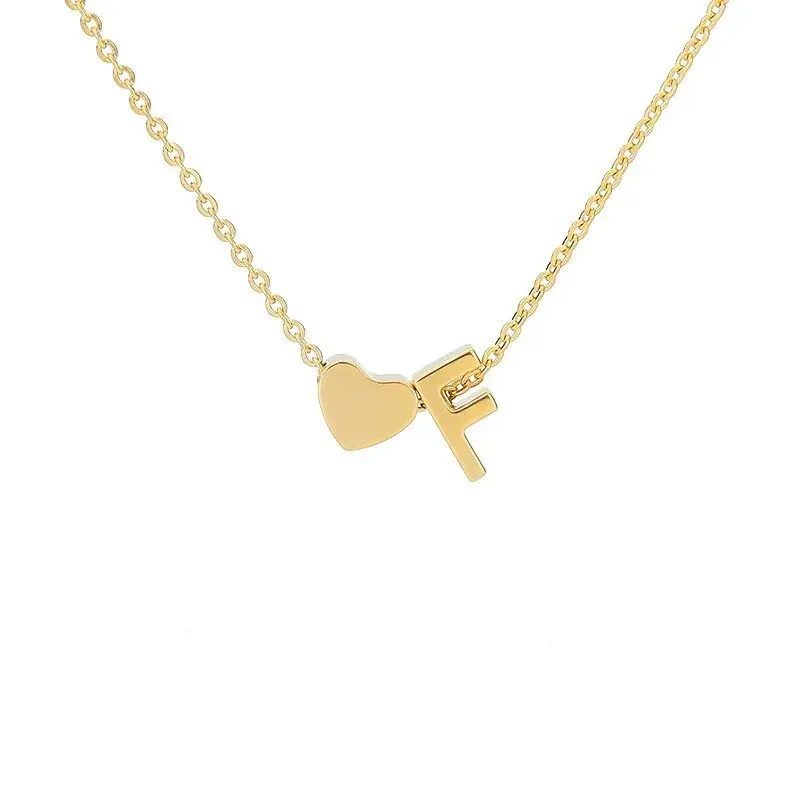 Stainless steel English letter peach heart combination necklace