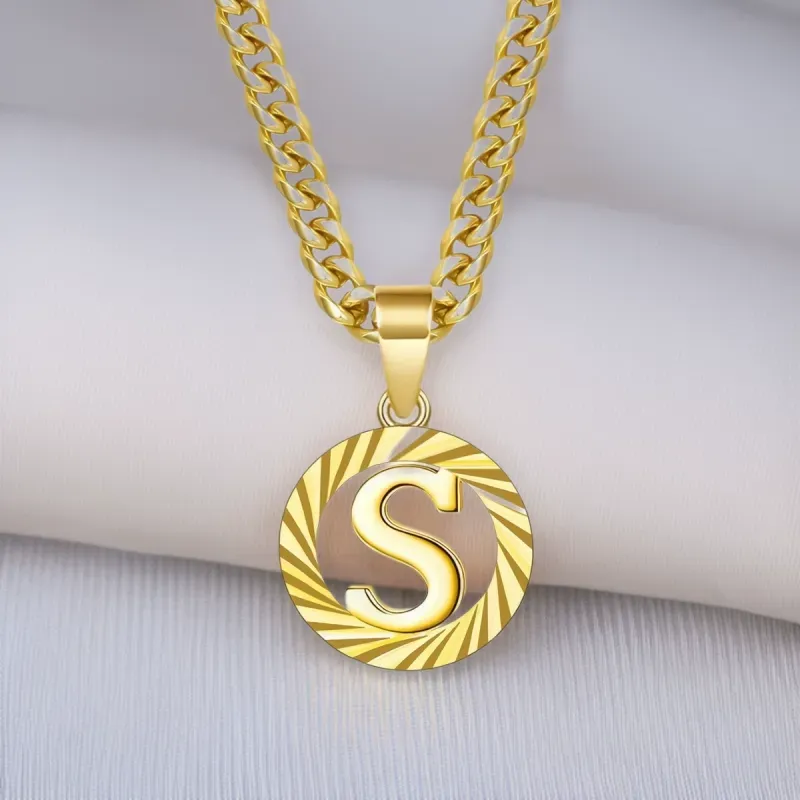 Hot selling hollow round letter necklace simple style clavicle chain necklace does not fade