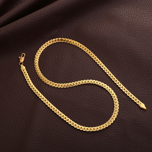 Hot selling necklace in Europe and America 5MM side embossed necklace fashionable copper necklace