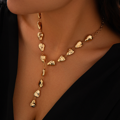 High-end jewelry Baroque irregular Y-shaped pendant clavicle chain niche necklace accessories for women