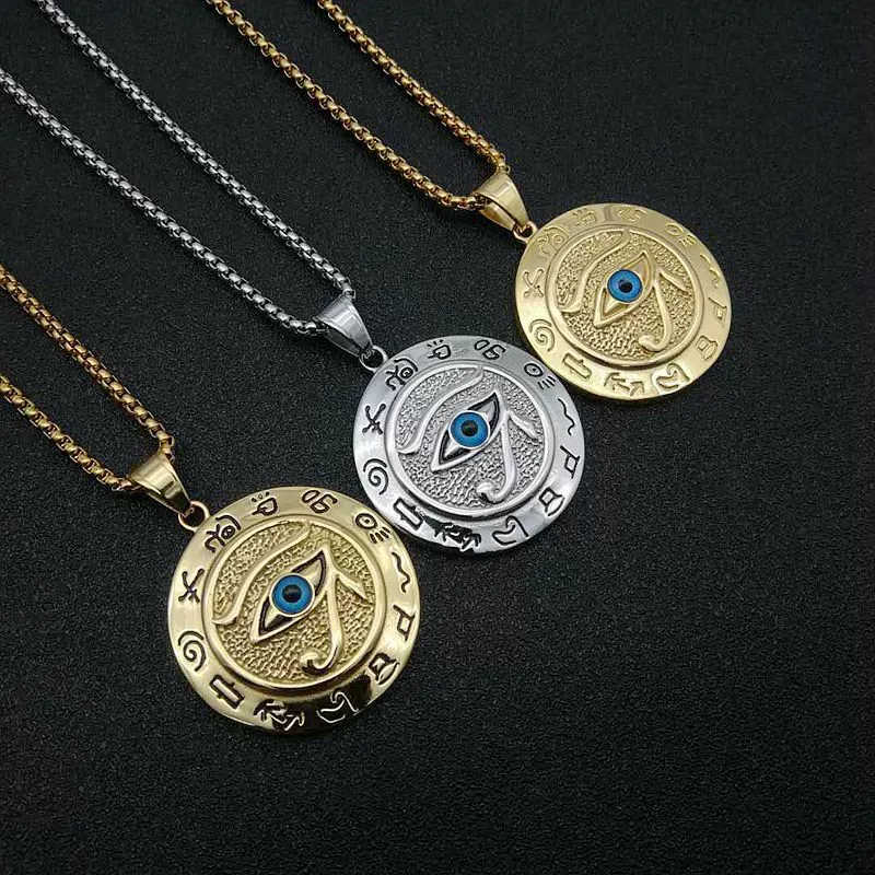 The Eye of Horus Stainless Steel Pendant The Eye of Horus Eagle Head Eye Necklace
