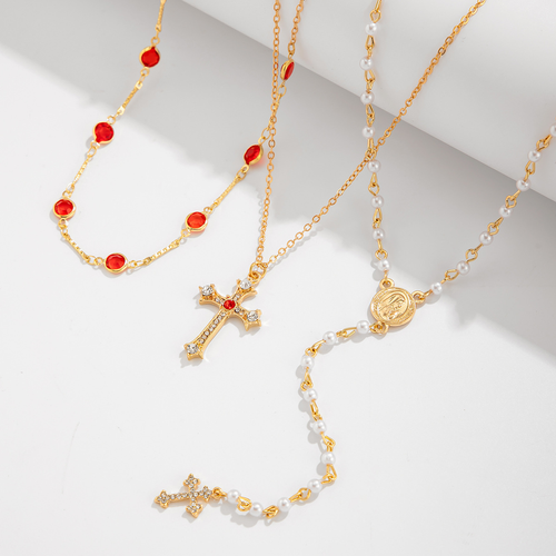 Fashionable metal chain stacking clavicle necklace