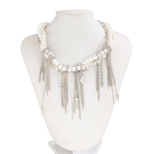 Popular pearl pendant necklace, personalized tassel pearl chain