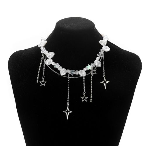 Pearl necklace, new fashion stacking temperament clavicle chain