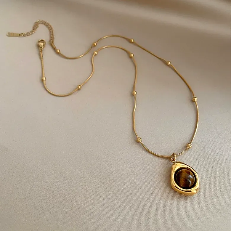 Temperament double-layered pendant necklace, retro temperament necklace