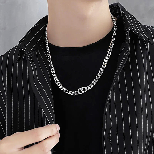 Double D titanium steel necklace for men and women