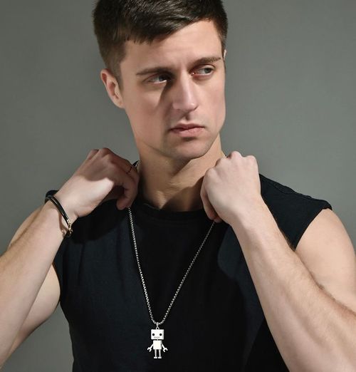 Hot selling robot stainless steel necklace, couple necklace