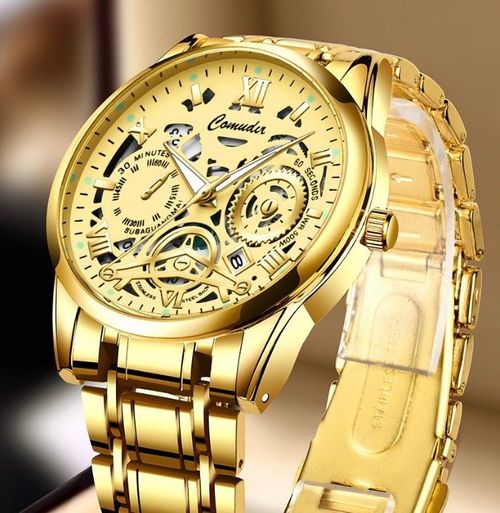 Hollow waterproof men's watch, luminous quartz watch