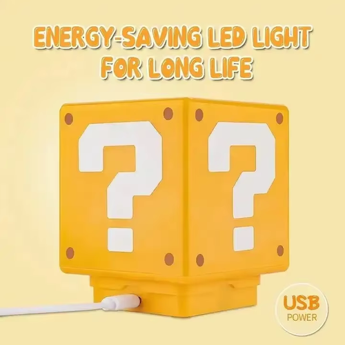 Mario Classic Game Ornaments Question Mark Light Square LED Atmosphere Lights