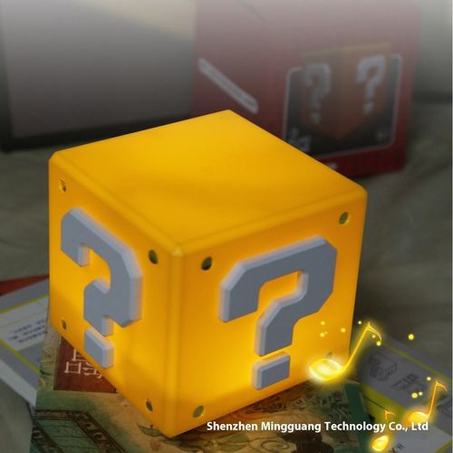 Mario Classic Game Ornaments Question Mark Light Square LED Atmosphere Lights