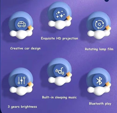 Robot Starry Sky Projector Night Light With Music USB Rechargeable Rotate LED Lamp Colorful Star Baby Gift