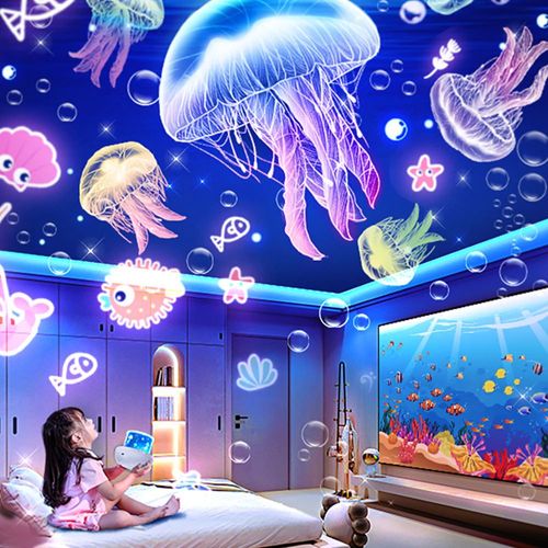 Great gift, cartoon dinosaur egg projector lamp, cosmic starry sky animal music projector lamp