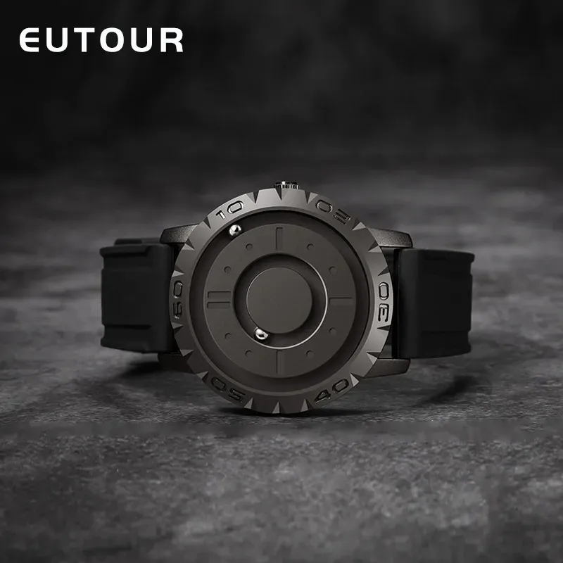 EUTOUR NAVIGATOR E030 Men's Magnet Pointer Quartz Movement Watch Magnetic Suspension Watch Band with Stylish Design