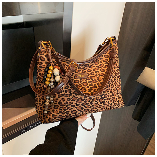 Leopard print shoulder bag women, new fashion tote crossbody bag