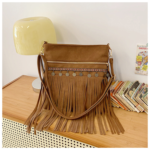 Retro new fashion tassel bag ethnic style bag women's shoulder crossbody bag mobile phone bag