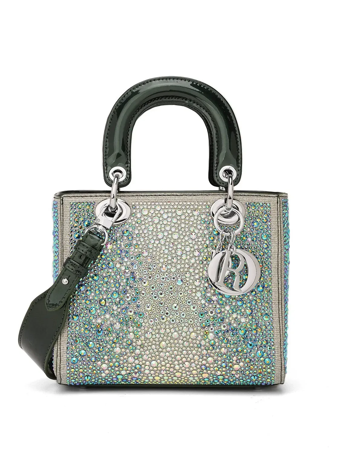 Women's leather bag, stylish and exquisite French style rhinestone handbag