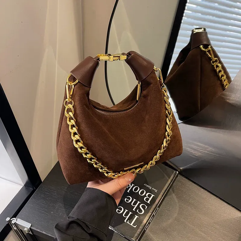 Retro frosted small bag for women 2025 new style high-end shoulder handbag