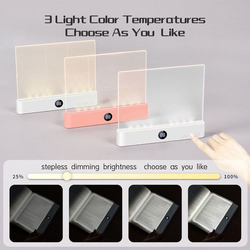 Eye-Care Battery-Powered Rechargeable LED Book Lights for Night Reading Panel Book Reading Lamp