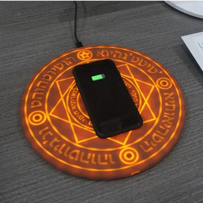 Whosale Modern Round Portable Wireless Charger Magic Circle 10W Fast Charge with Sound Effects Gift LED Design