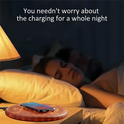 Whosale Modern Round Portable Wireless Charger Magic Circle 10W Fast Charge with Sound Effects Gift LED Design