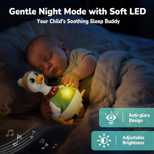 NEW Early Learning Tummy Time Toy Swinging Duck Light-Up Crawling Baby Toys