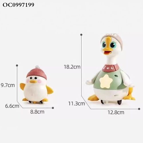 NEW Early Learning Tummy Time Toy Swinging Duck Light-Up Crawling Baby Toys