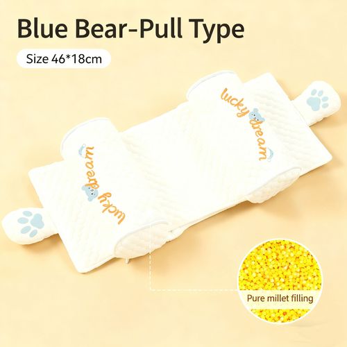 Millet shaping pillow for babies 0-6 months and over 1 year old, pure cotton pillow to correct head shape and prevent flat head.