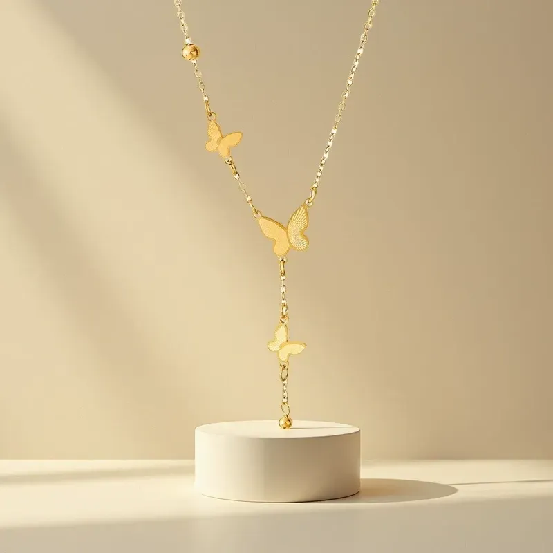Stylish and exquisite titanium steel butterfly necklace jewelry
