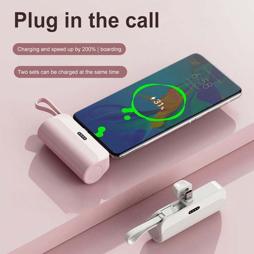 New Product Mini 5000mAh Pocket Power Bank Portable Keychain Emergency OEM Charging Capsule Power Bank With Dual Port Output