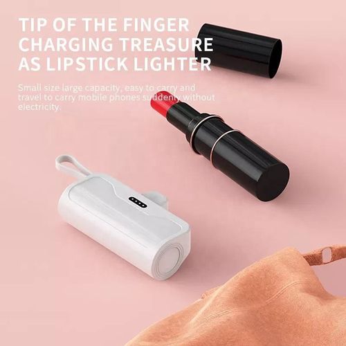 New Product Mini 5000mAh Pocket Power Bank Portable Keychain Emergency OEM Charging Capsule Power Bank With Dual Port Output