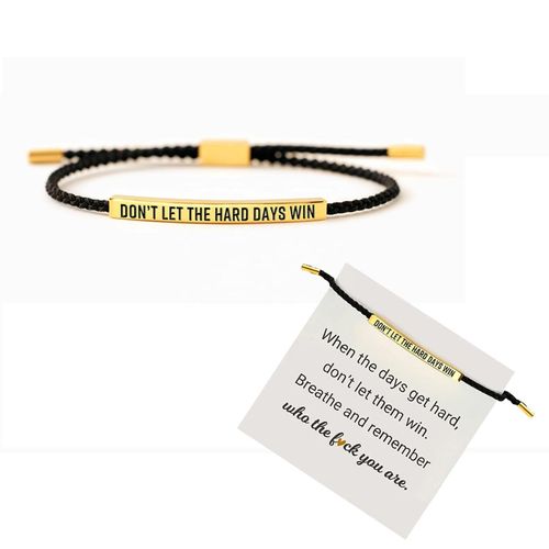 Stainless Steel Engraving Inspirational Bracelet Braided String Bracelet with Encouragement Card