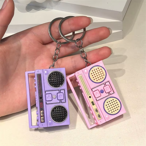 Hot Selling Retro Cassette Tape Couple Gift Keychain Mini Voice Recorder Keychain Pendant Keychain