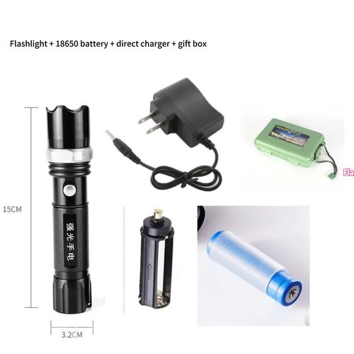 Strong Light Flashlight Waterproof Flashlight Home Lighting Led Outdoor Long Shot Security Torch