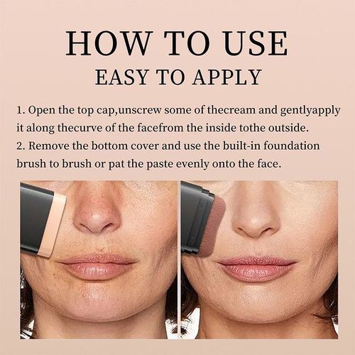 Foundation Stick Face Makeup Waterproof Nature Full Coverage Concealer Foundation with Brush