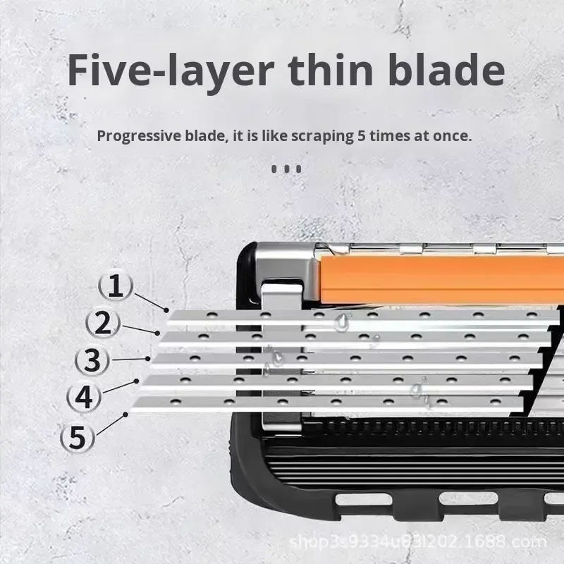 Best-selling, high-quality five-blade progressive stainless steel men's razor, with sharp and durable blades. Includes 1 razor handle and 8 blades.