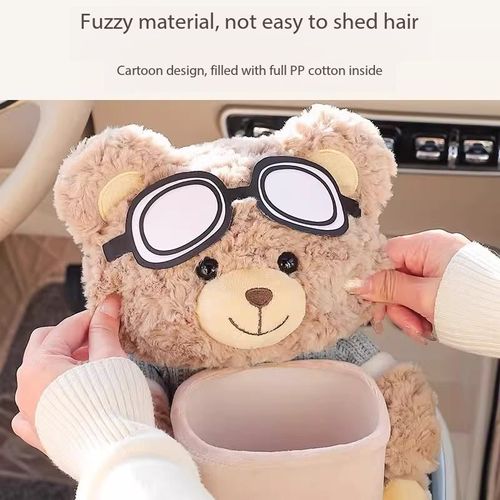 2-in-1 Car Tissue Box & Trash Can: Armrest Organizer