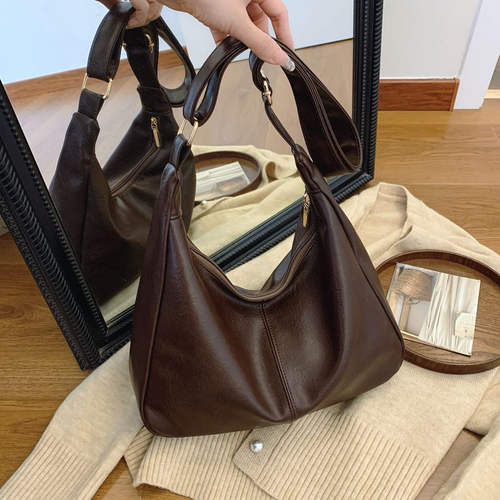 New Merard Retro Crossbody Bag, Soft Leather, Large Capacity, Versatile Shoulder Tote Bag