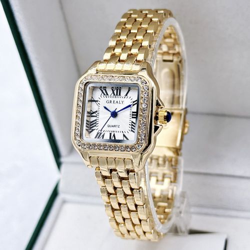 Classic retro square waterproof women's watch, a popular cross-border quartz watch.