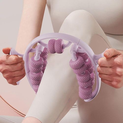 Beautiful Ring-Shaped Leg Clamp Yoga Wheel Leg Massager for Slimming Body with Wheel Device  Calf Muscle Relaxation