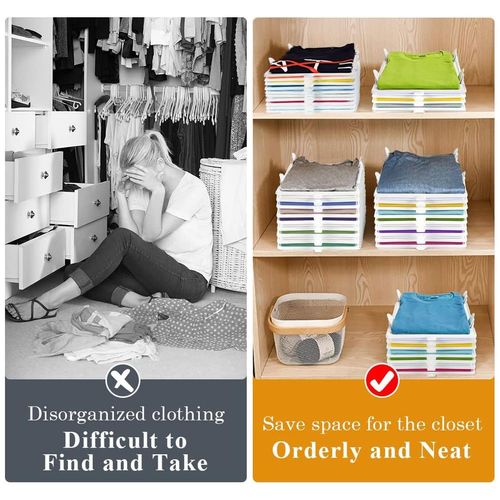 Bestselling 10-pack T-shirt storage rack, stackable wardrobe organizer, shirt folder board