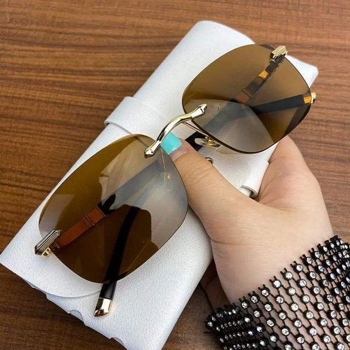 Fashion Rimless Sunglasses Men Women Frameless Sun Glasses Male Female Classic Small Square Summer Traveling Shades