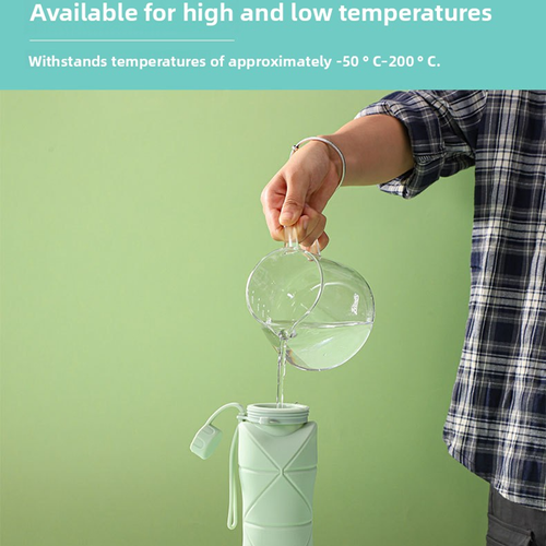 600mlLarge Collapsible Silicone Cup-Portable Travel Water Bottle for Outdoor, Food-Grade with Fresh Colors, Foldable Design