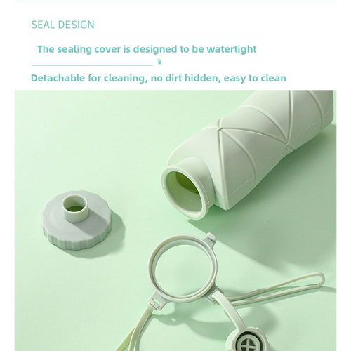 600mlLarge Collapsible Silicone Cup-Portable Travel Water Bottle for Outdoor, Food-Grade with Fresh Colors, Foldable Design