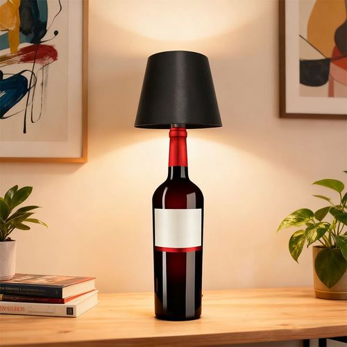 Touch Control Mini Wireless Wine Bottle Lamp LED Cordless Dimmable Eco-Friendly Portable Modern Design Iron Acrylic Home Wine