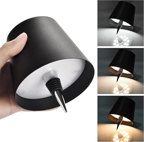 Touch Control Mini Wireless Wine Bottle Lamp LED Cordless Dimmable Eco-Friendly Portable Modern Design Iron Acrylic Home Wine