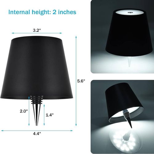 Touch Control Mini Wireless Wine Bottle Lamp LED Cordless Dimmable Eco-Friendly Portable Modern Design Iron Acrylic Home Wine